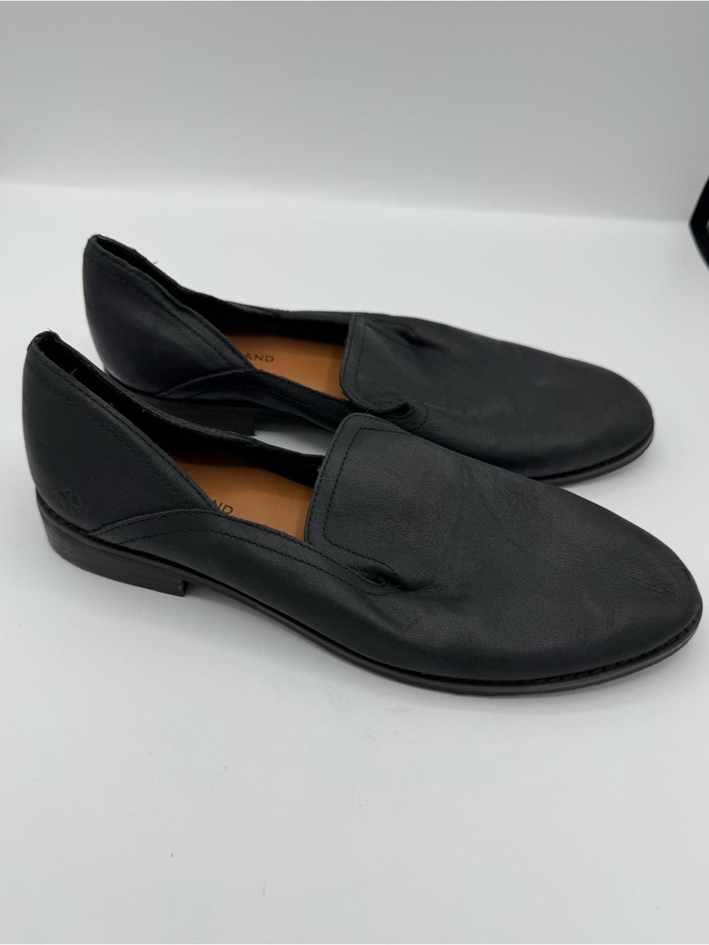 Lucky Brand Ellanzo Black Leather Slip-On Loafer Flat Work Office Shoe size 9
